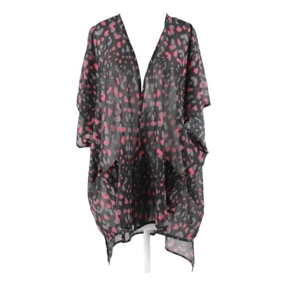 I'm In Love With Derek L Black Pink Animal Print Pocket 100% Polyester Wrap - Picture 1 of 6